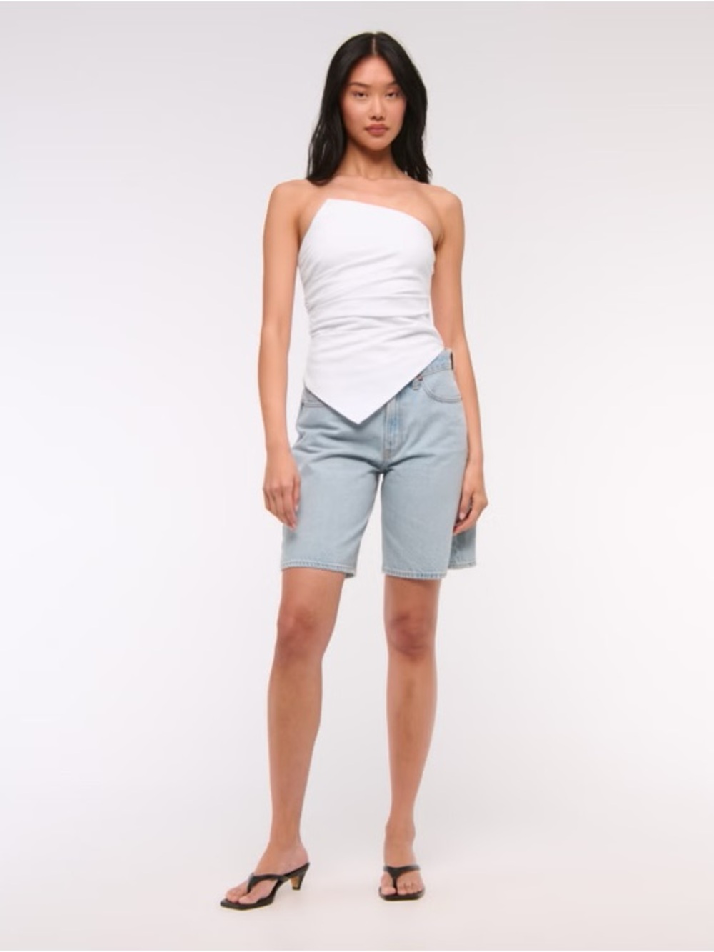 Abercrombie & Fitch White Asymmetric Top